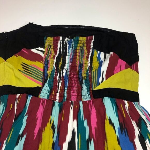 Silence + Noise Ikat Multicolored Strapless Dress - Picture 5 of 14